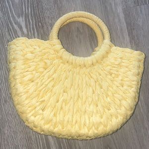 Yellow raffia bag